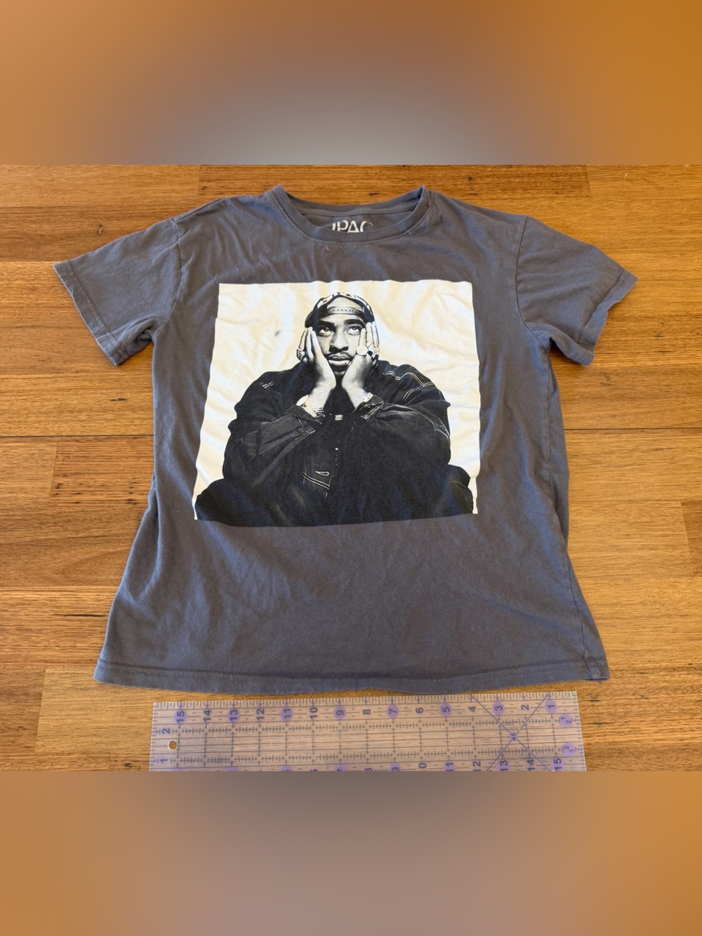 Graphic Print Crewneck T-Shirt - Gray